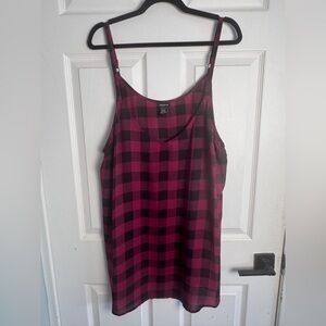 Torrid dark red and Black Plaid Sleeveless Top